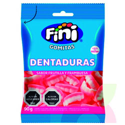 Gomitas Dentaduras Sabor Frutilla y Frambuesa Fini, 15gr