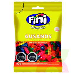 Gomitas Gusanos Sabores Surtidos Fini, 80gr