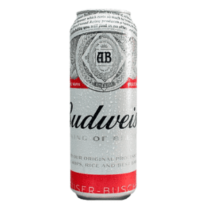 Cerveza Budweiser lata grande, 740 cc