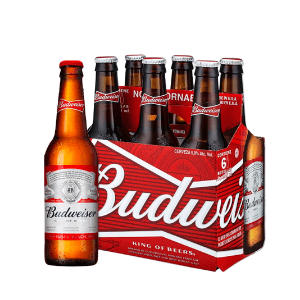 Cerveza Budweiser  Six Pack Botella ,300cc