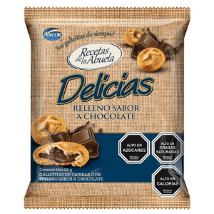 Galleta Delicias Relleno de chocolate, 220 gr
