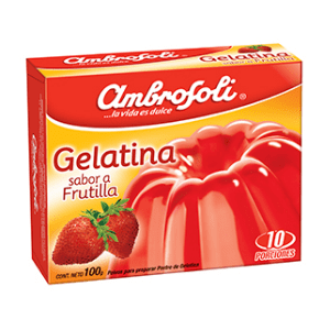 Gelatina frutilla Ambrosoli, 100 gr