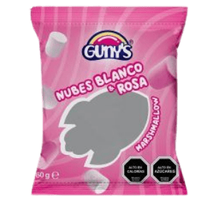 Marsmallows Malvaviscos Nubhes Blanco y Rosa Gunys 60gr