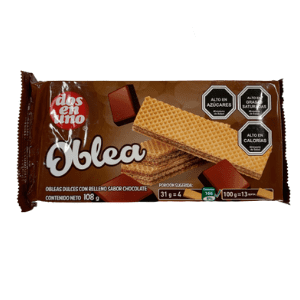 Galleta Oblea Chocolate dos en uno, 100 gr